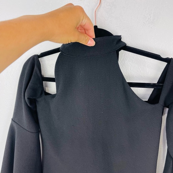 Revolve | Backstage Marribel Drop Shoulder Halter Top Mini Dress in Black - Picture 6 of 12